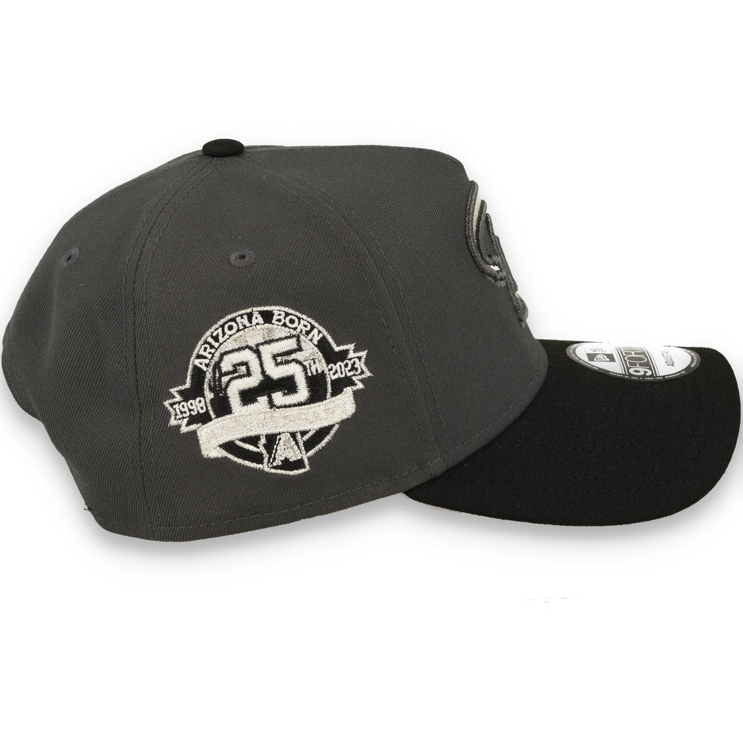 New Era Arizona Diamondbacks 25th Anniversary 9FORTY A-Frame Snapback Hat-Dark Gray/Black