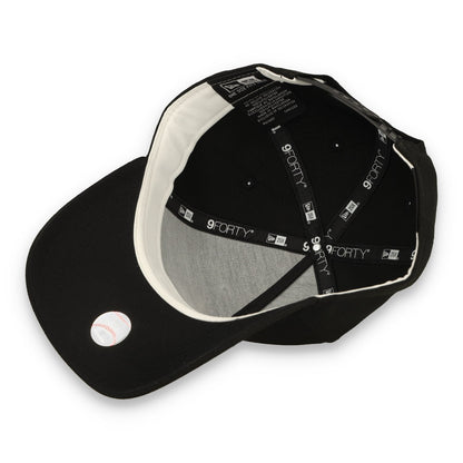 New Era Atlanta Brave 9FORTY A-Frame Snapback Hat-Black/White