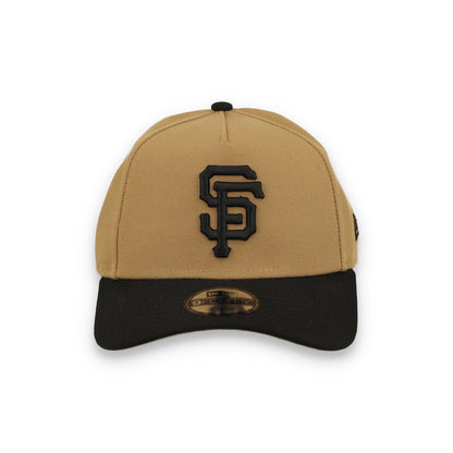 New Era Youth San Francisco Giants 9FORTY A-Frame Snapback Hat- Khaki Black
