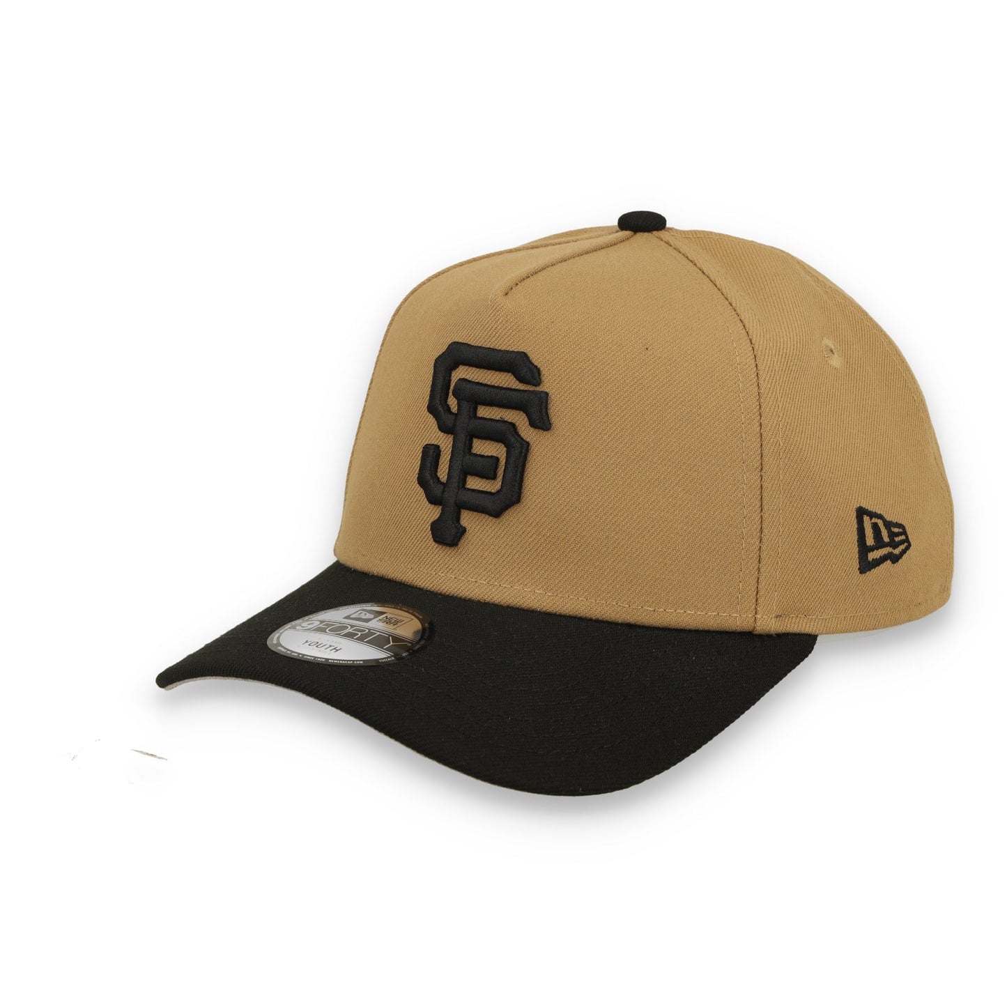 New Era Youth San Francisco Giants 9FORTY A-Frame Snapback Hat- Khaki Black