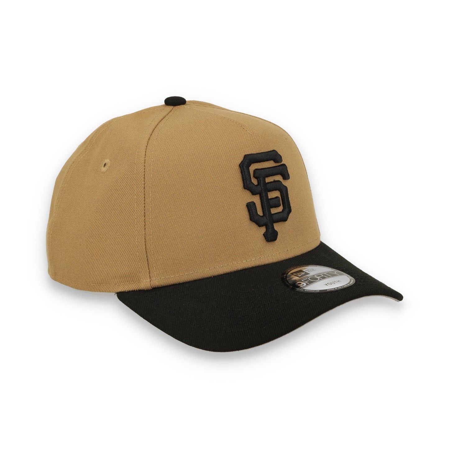 New Era Youth San Francisco Giants 9FORTY A-Frame Snapback Hat- Khaki Black