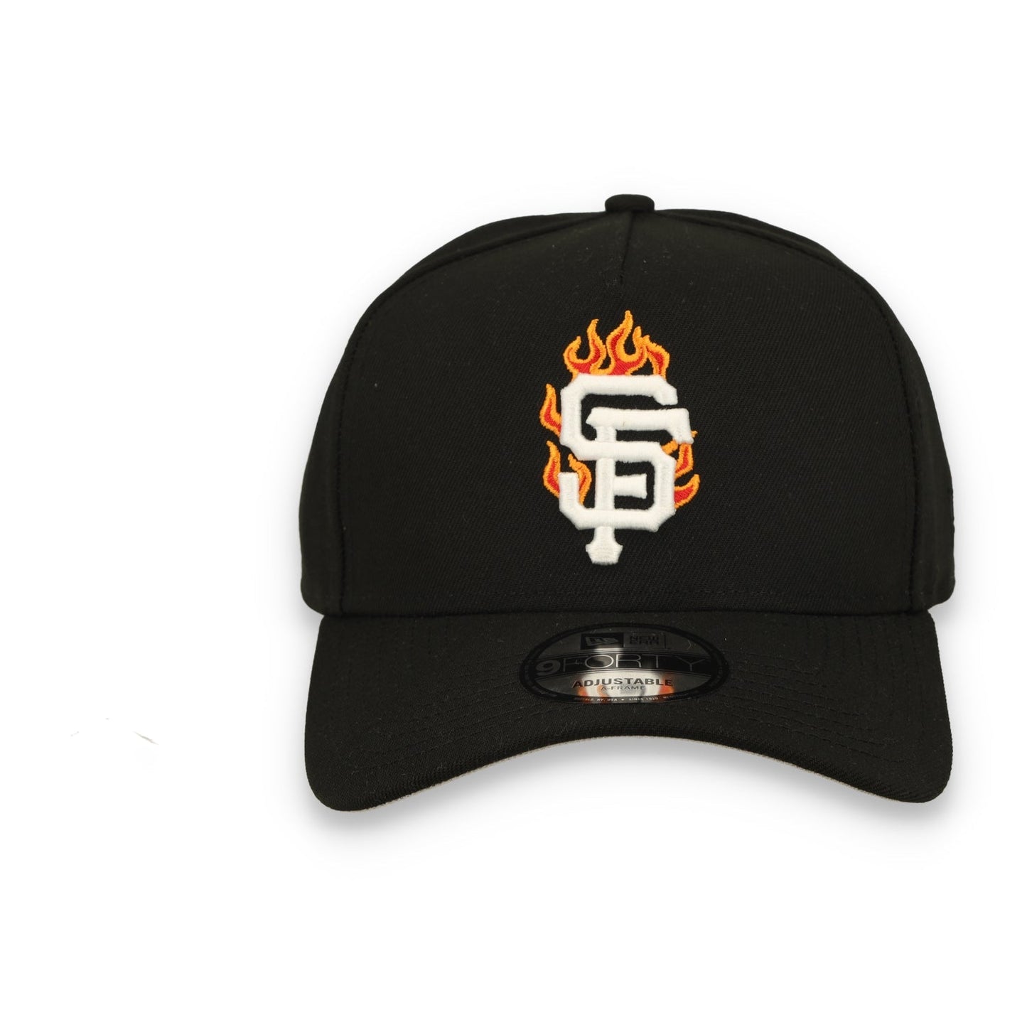 New Era San Francisco Giants Team Fire 9FORTY A-Frame Snapback Hat-Black