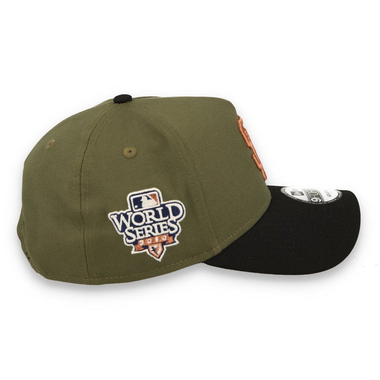 New Era San Francisco Giants 2010 World Series 9FORTY A-Frame Snapback Hat-New Olive/Black