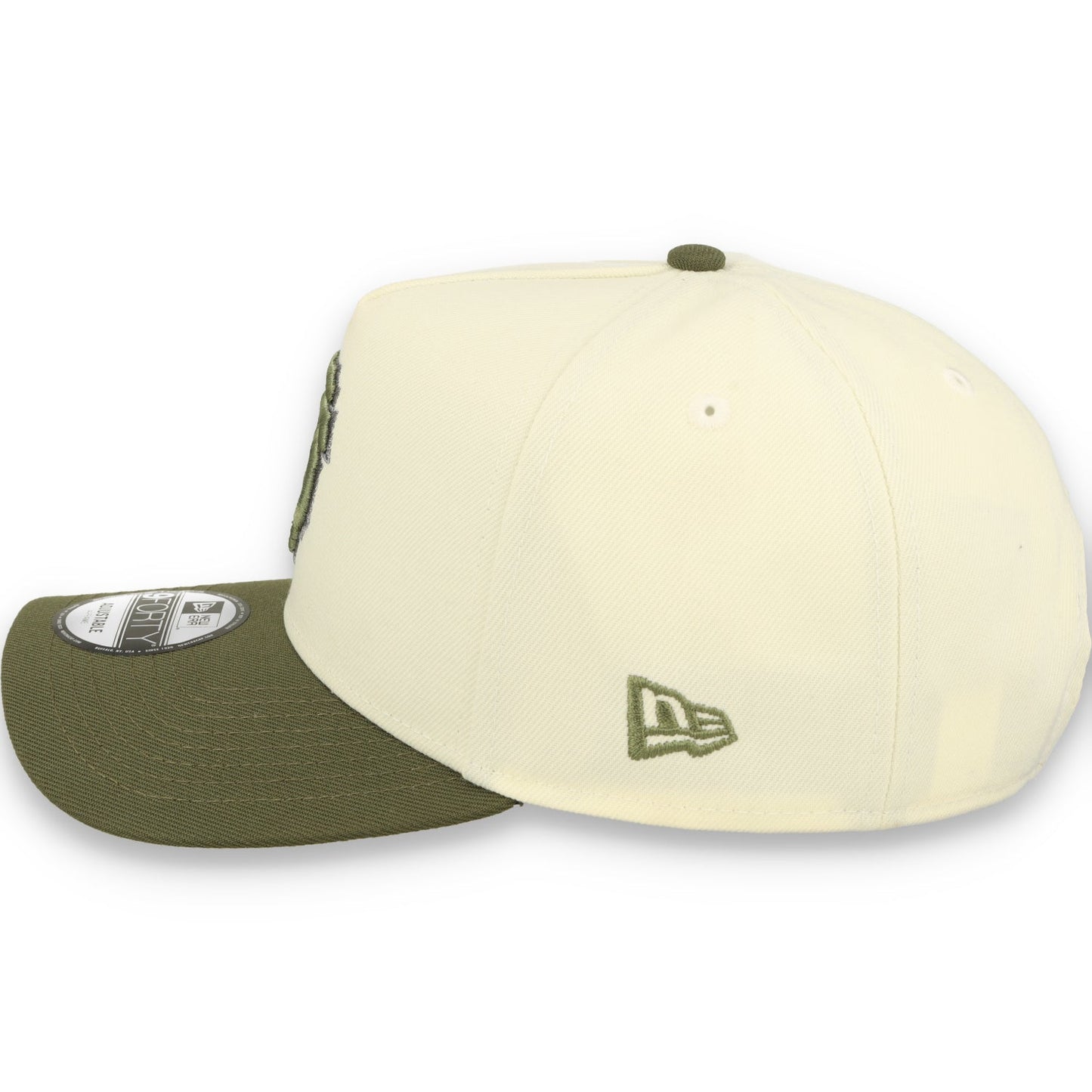 New Era San Francisco Giants ALL STAR 2007 SIDE PATCH 9FORTY A-Frame Snapback-Cream/olive green
