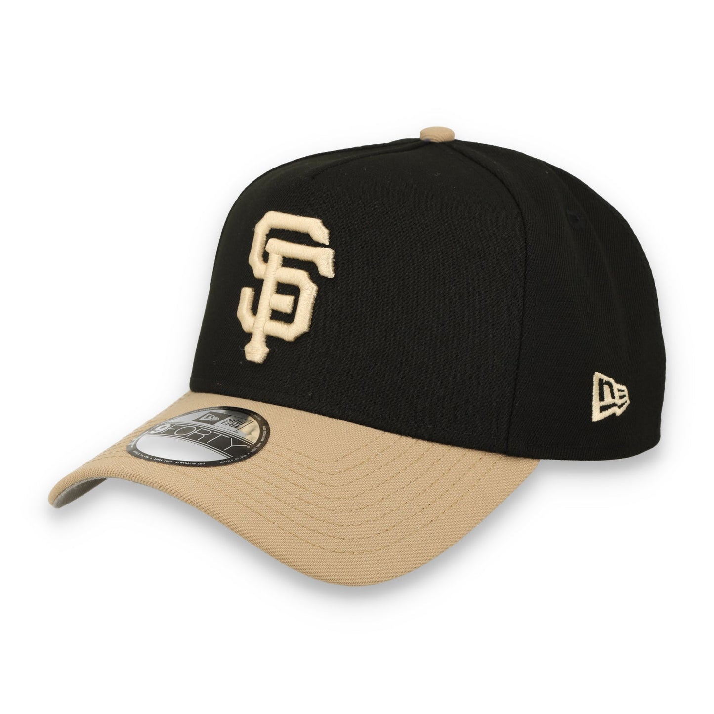 New Era San Francisco Giants 9FORTY A-Frame Snapback Hat-Black/Camel