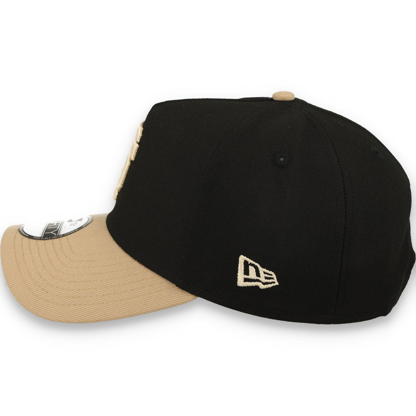 New Era San Francisco Giants 9FORTY A-Frame Snapback Hat-Black/Camel