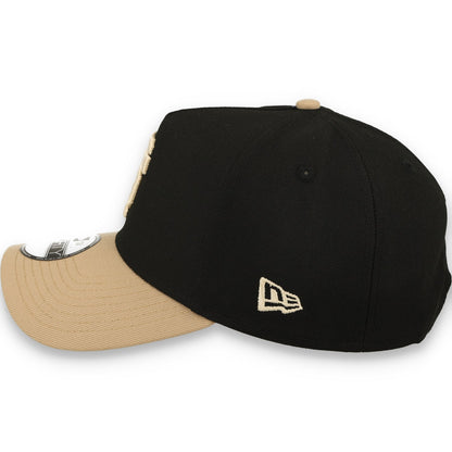 New Era San Francisco Giants 9FORTY A-Frame Snapback Hat-Black/Camel