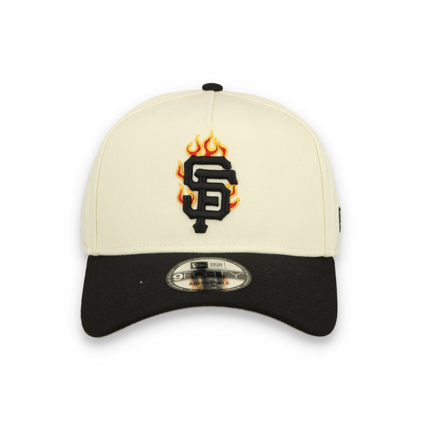 New Era San Francisco Giants Team Fire 9FORTY A-Frame Snapback Hat-Chrome White
