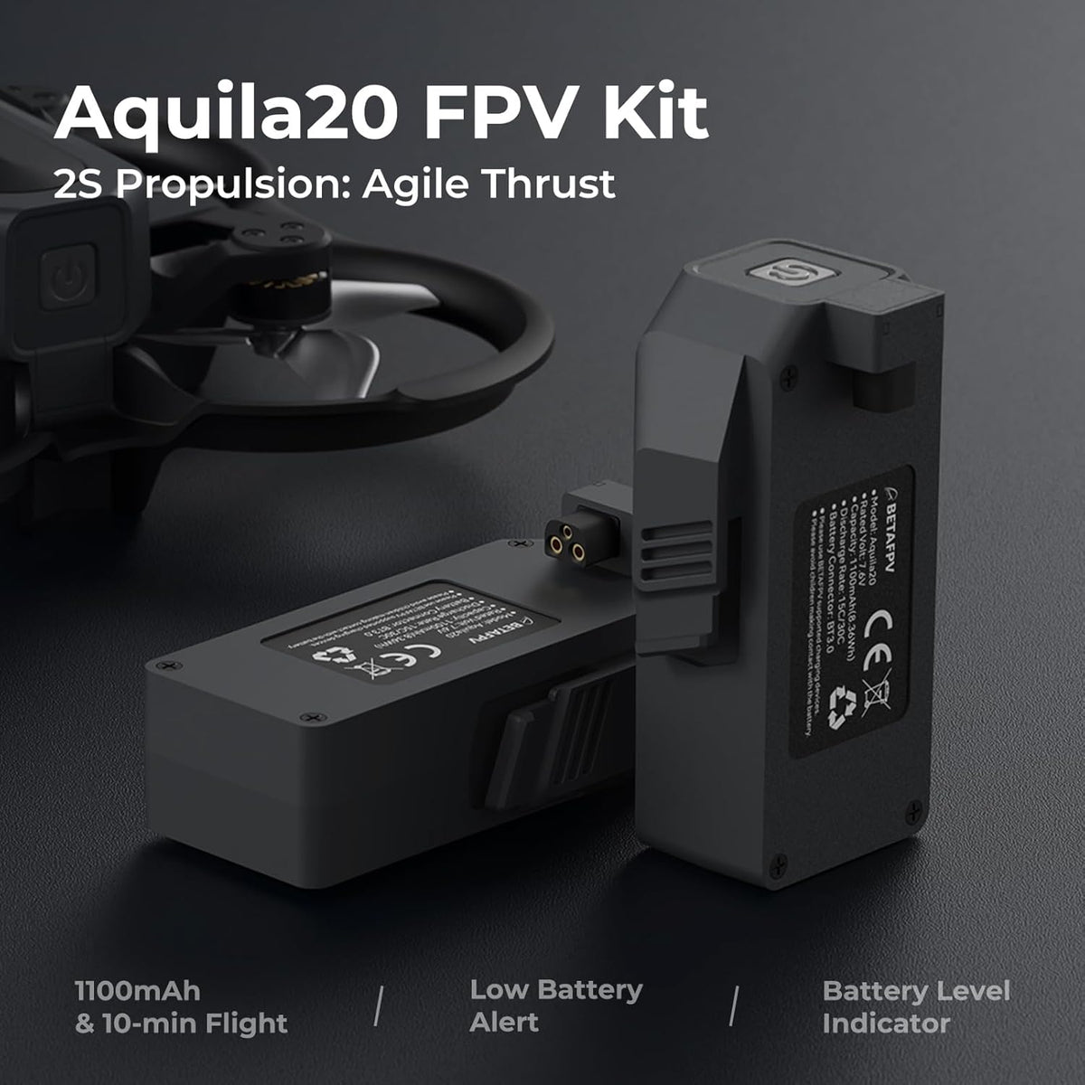 BETAFPV Aquila20 FPV RTF Kit LiteRadio 4 SE VR04 DVR Goggles Altitude Hold ELRS 2.4G HD Analog