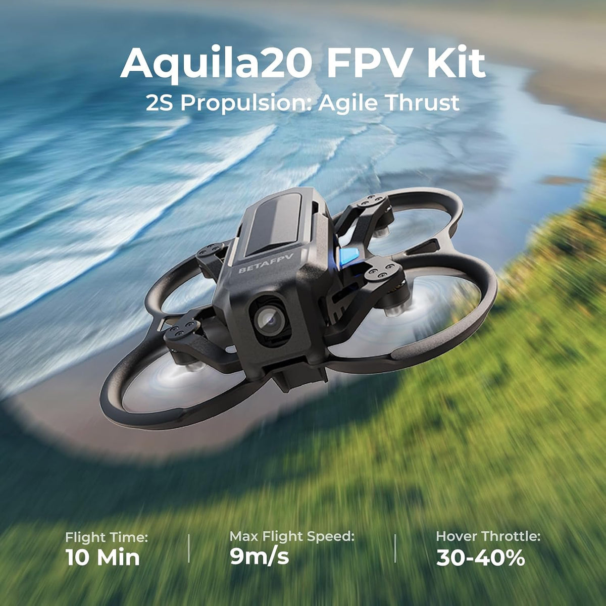 BETAFPV Aquila20 FPV RTF Kit LiteRadio 4 SE VR04 DVR Goggles Altitude Hold ELRS 2.4G HD Analog