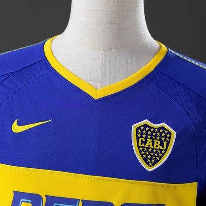 Boca Juniors Jersey 2003-04 Home Retro Football Kit Long Sleeves