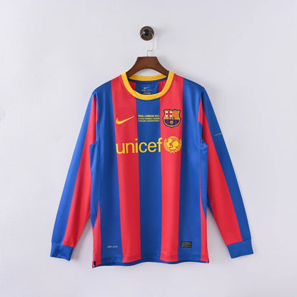 Retro Barcelona Jersey 2010-11 Home Long Sleeves Football kits Soccer shirt