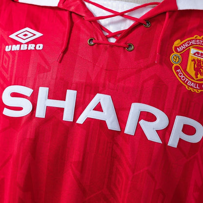 Manchester United Jersey 1992-94 Home Retro Football Kit Long Sleeves