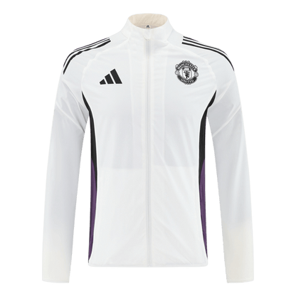 2025/26 Manchester United White Windbreaker Jacket
