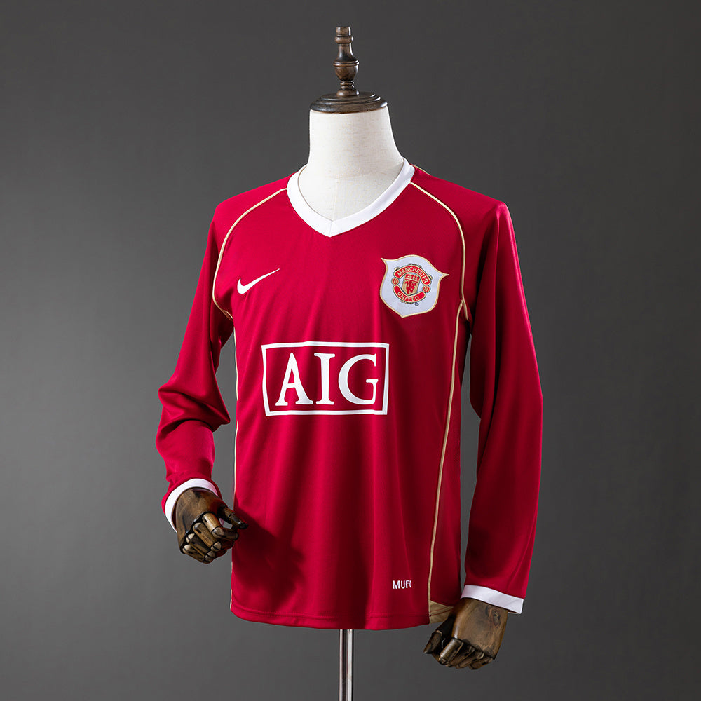 Manchester United Jersey 2006/07 Home Retro Football Kit Long Sleeves