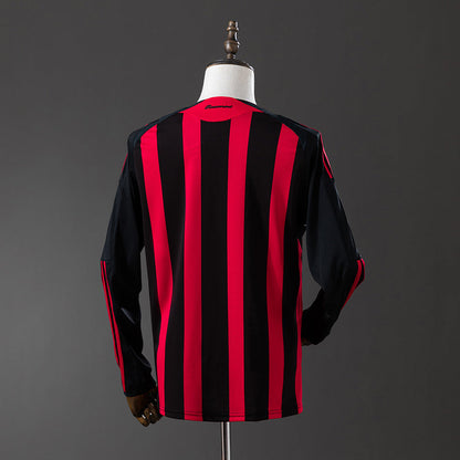 AC Milan Jersey 2008-09 Home Retro Football Kit Long Sleeves