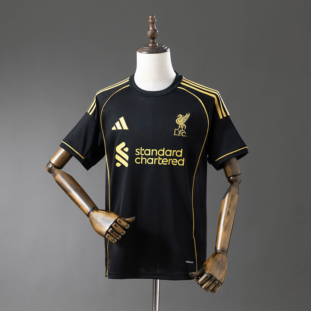 Liverpool Jersey 2025/26 Black Football Kit Fans Version