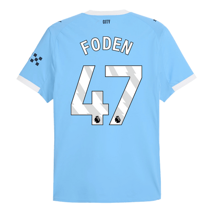 FODEN #47 Mens Manchester City Home Jersey 2025/26 - Player Version (Slim Fit)