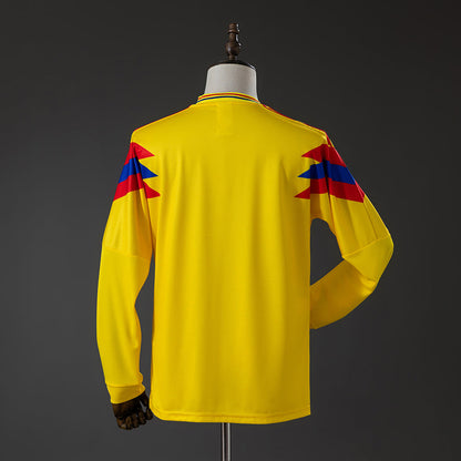Colombia Originals Home Jersey 1990 Retro Long Sleeves Football Kit Soccer Shirt