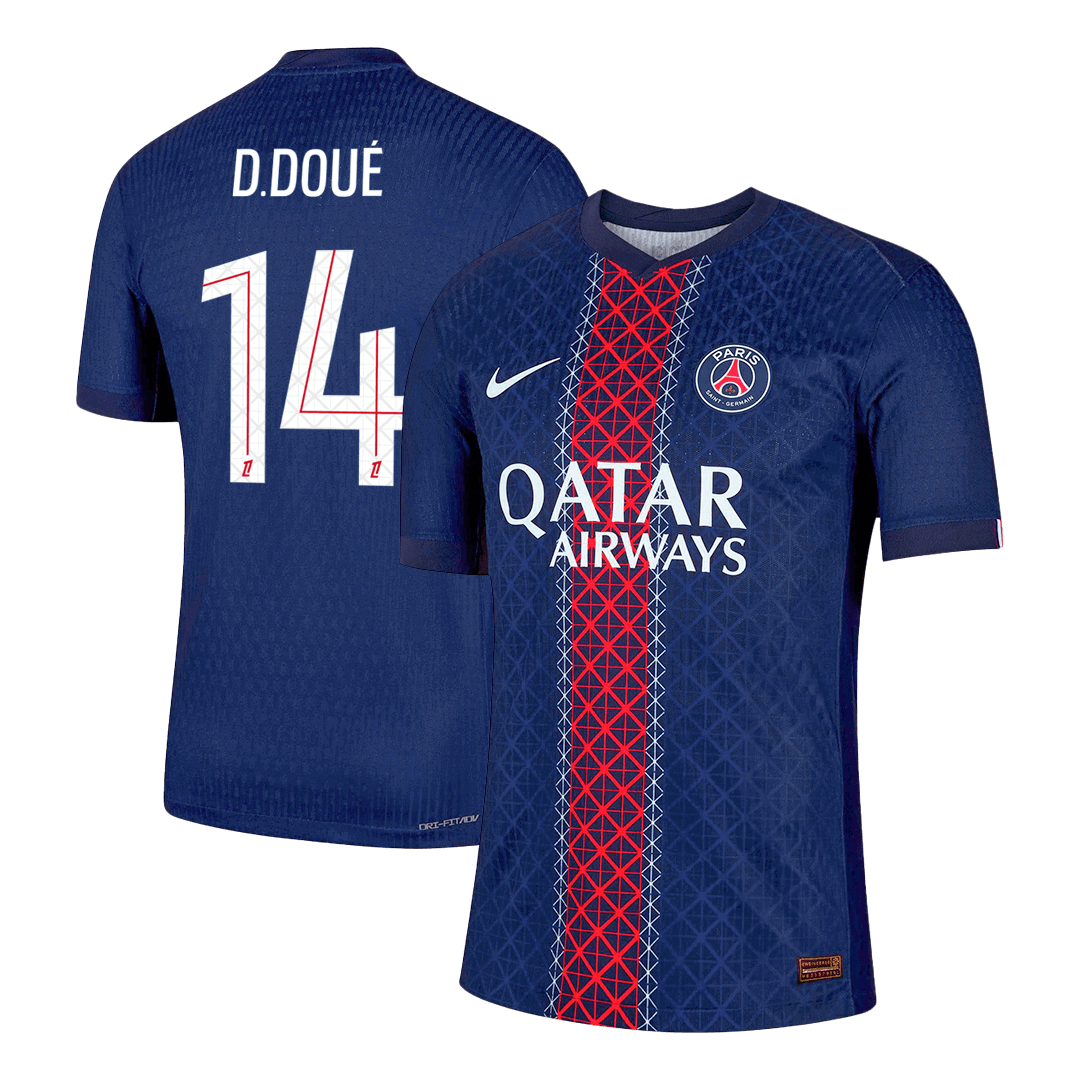 D.DOUÉ #14 Mens PSG Home Jersey 2025/26 - Player Version (Slim Fit)