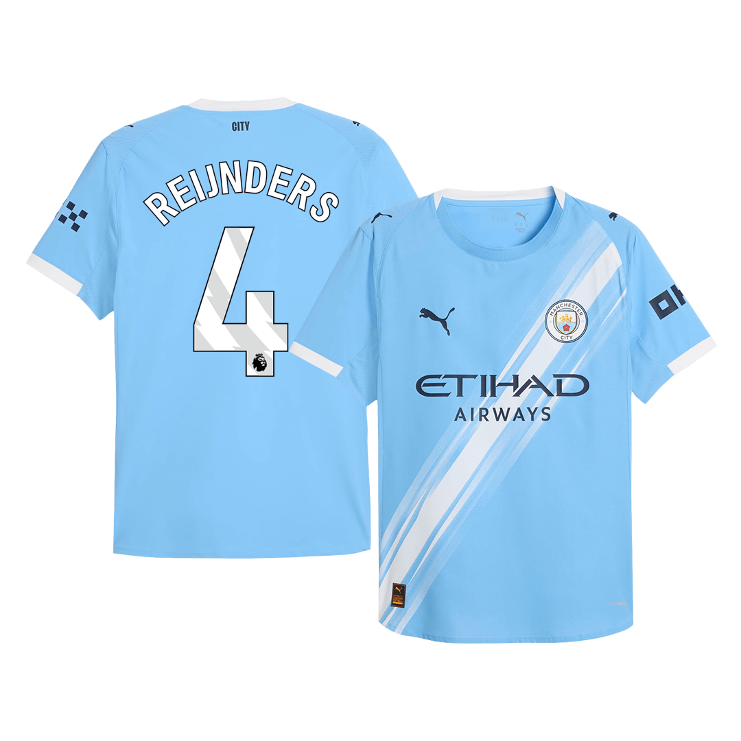 REIJNDERS #4 Mens Manchester City Home Jersey 2025/26 - Player Version (Slim Fit)