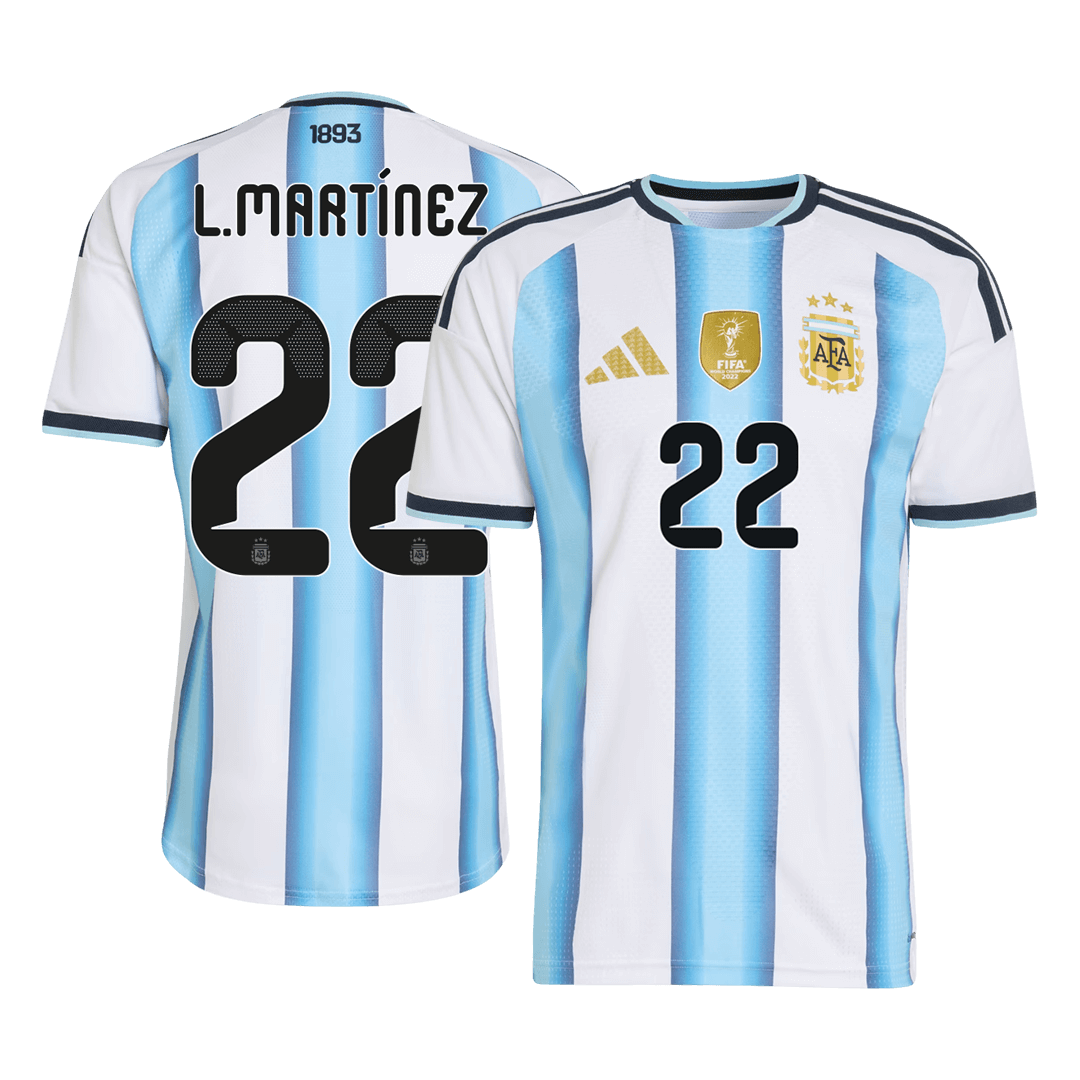 L.MARTÍNEZ #22 Mens Argentina World Cup Home Jersey 2026 - Player Version (Slim Fit)