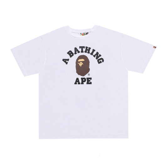 D007 Collegiate Ape Graphic T-Shirt - White