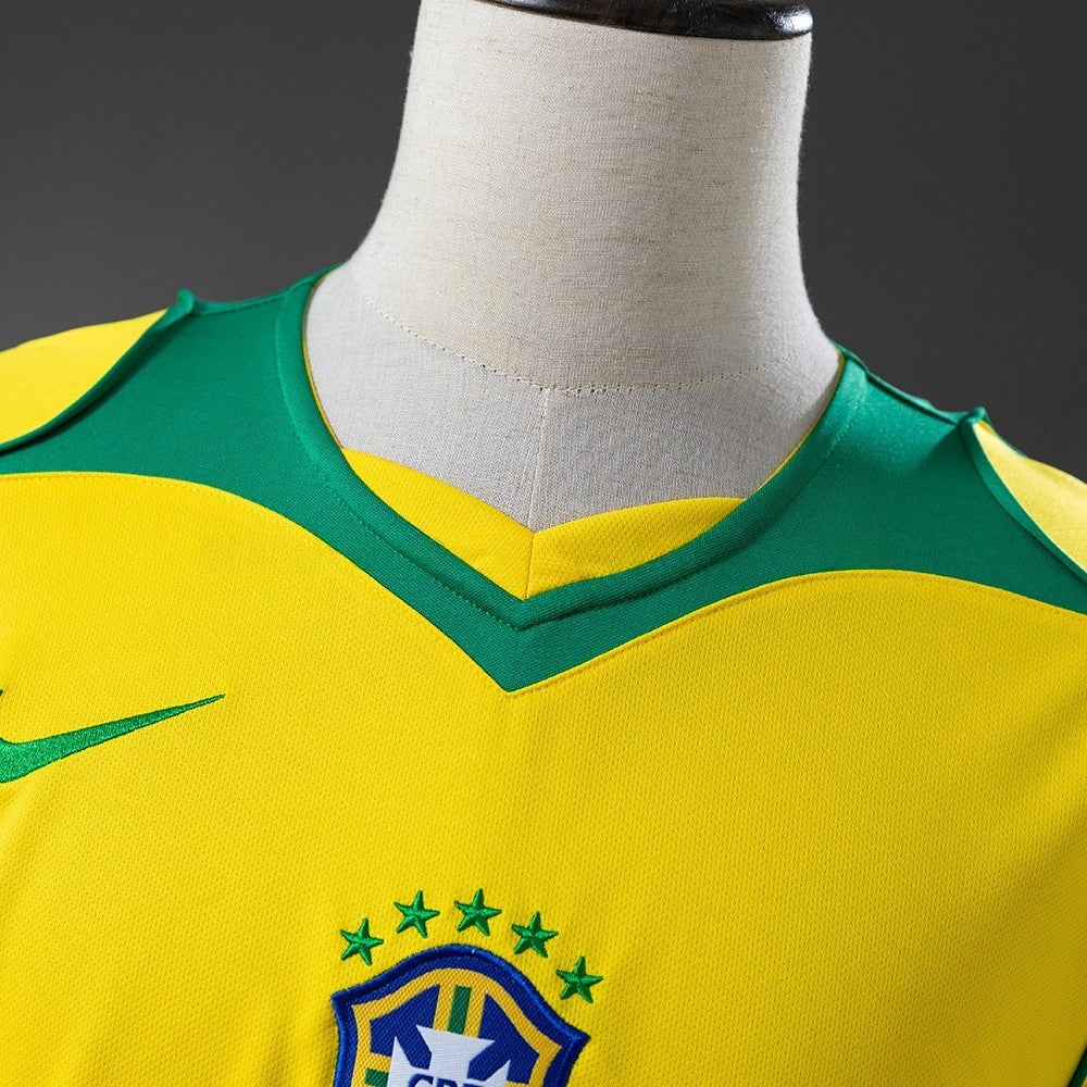 Brazil Jersey 2004 Home Retro Football Kit Long Sleeves