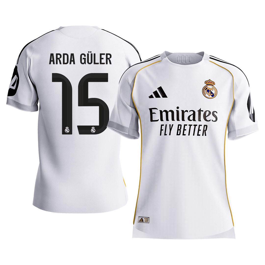 ARDA GÜLER #15 Mens Real Madrid Home Jersey 2025/26 - Player Version (Slim Fit) [PREMIUM]