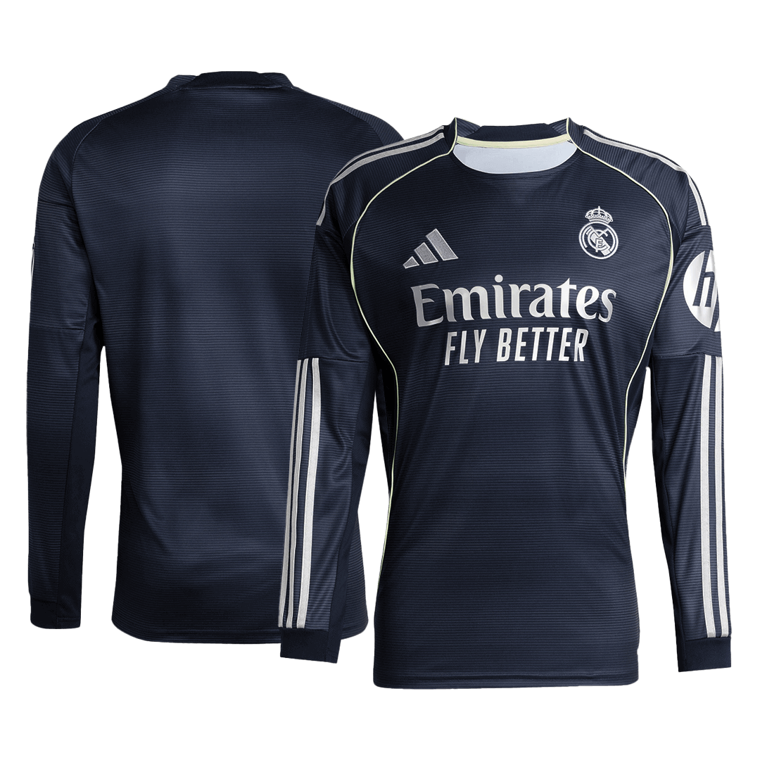 Mens Real Madrid Away Long Sleeve Jersey 2025/26