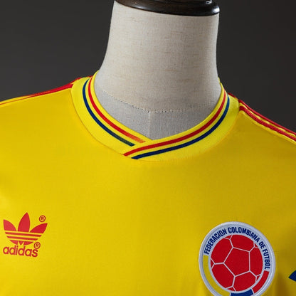 Colombia Originals Home Jersey 1990 Retro Long Sleeves Football Kit Soccer Shirt
