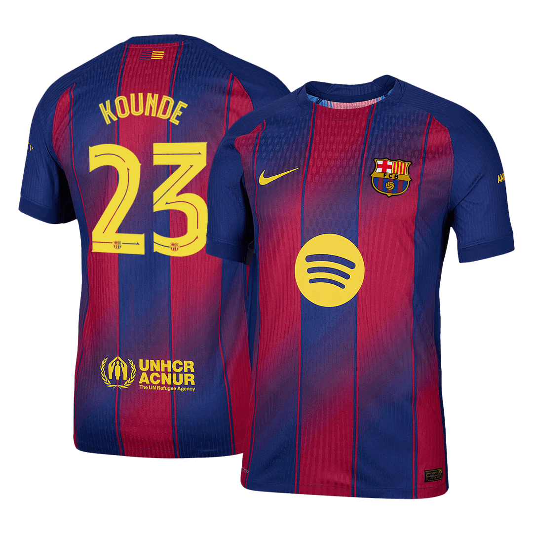 KOUNDE #23 Mens Barcelona Home Jersey 2025/26 UCL - Player Version (Slim Fit)