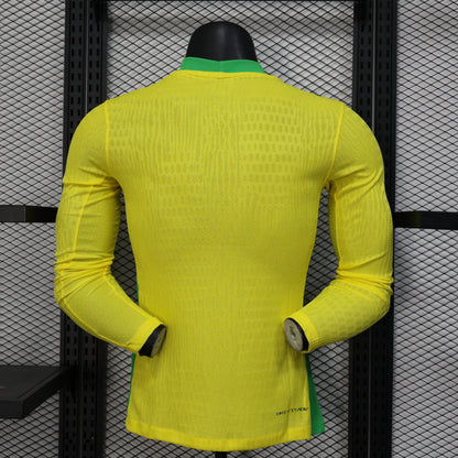 Player Version Brazil Jersey 25/26 Home Long Sleeves Football Kit Soccer Jersey