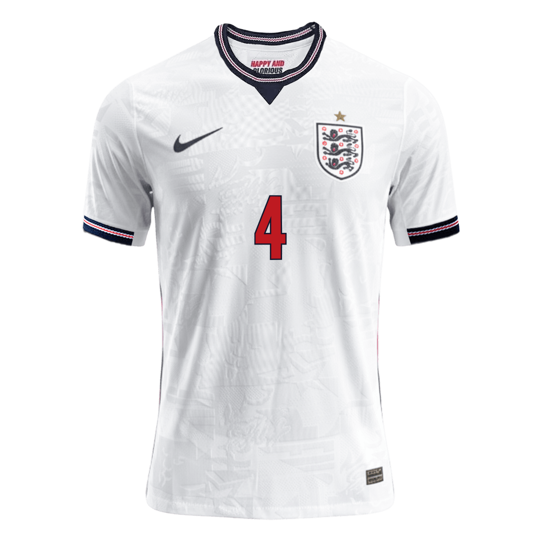 RICE #4 Mens England World Cup Home Jersey 2026 - Player Version (Slim Fit)