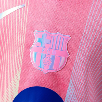 Kids Barcelona Jersey 25/26 Pink Special Football Kit