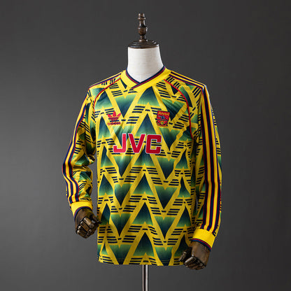 Arsenal Jersey 1991-93 Away Retro Football Kit Long Sleeves