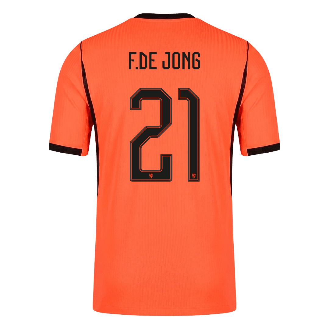 F.DE JONG #21 Mens Netherlands World Cup Home Jersey 2026 - Player Version (Slim Fit)