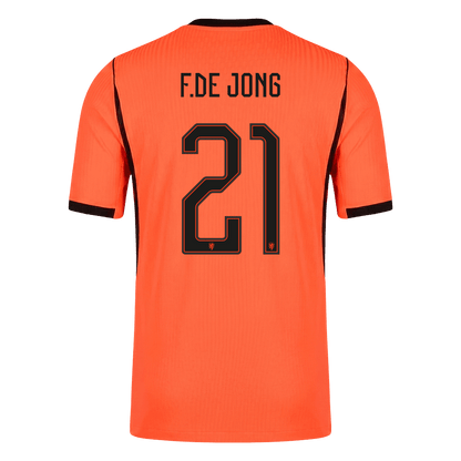 F.DE JONG #21 Mens Netherlands World Cup Home Jersey 2026 - Player Version (Slim Fit)