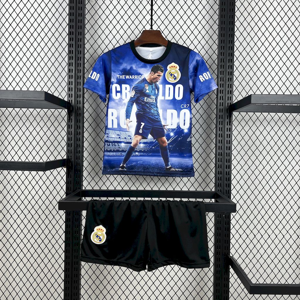 Kids Ronaldo Real Madrid Jersey 25/26 Football Kit Soccer Jersey
