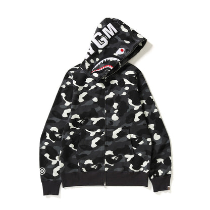 BAPE classic multi-color embroidery hooded cardigan