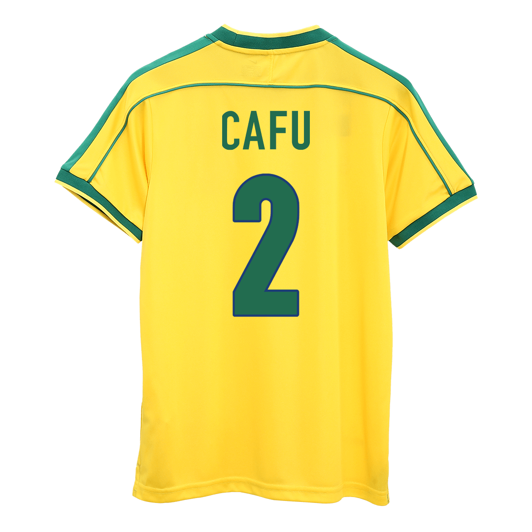 Retro CAFU #2 1998 Mens Brazil World Cup Home Jersey