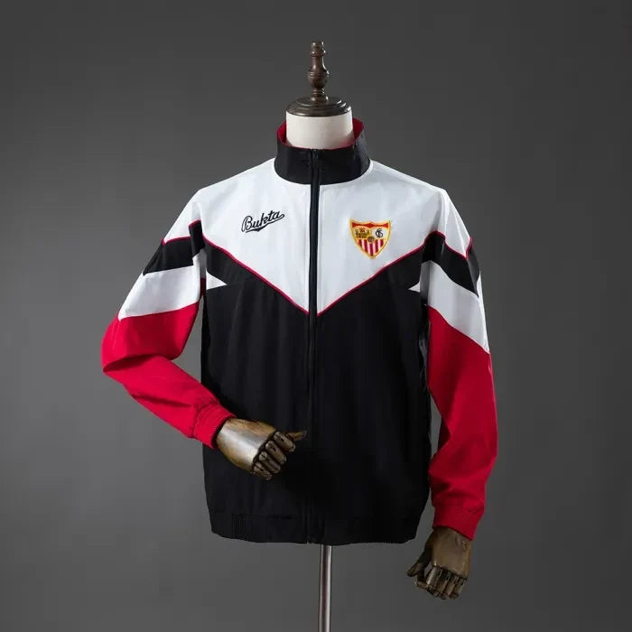 Sevilla Windbreaker 1992-93 Black White Football Jacket