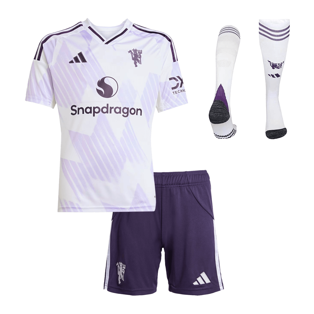Kids Manchester United Away Full Kit 2025/26