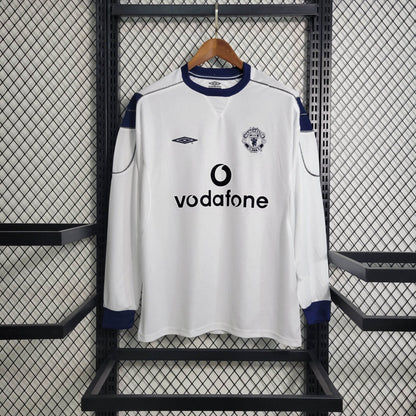 Manchester United Jersey Away Kit 99/00 Retro Long Sleeves Football Team Soccer Shirt