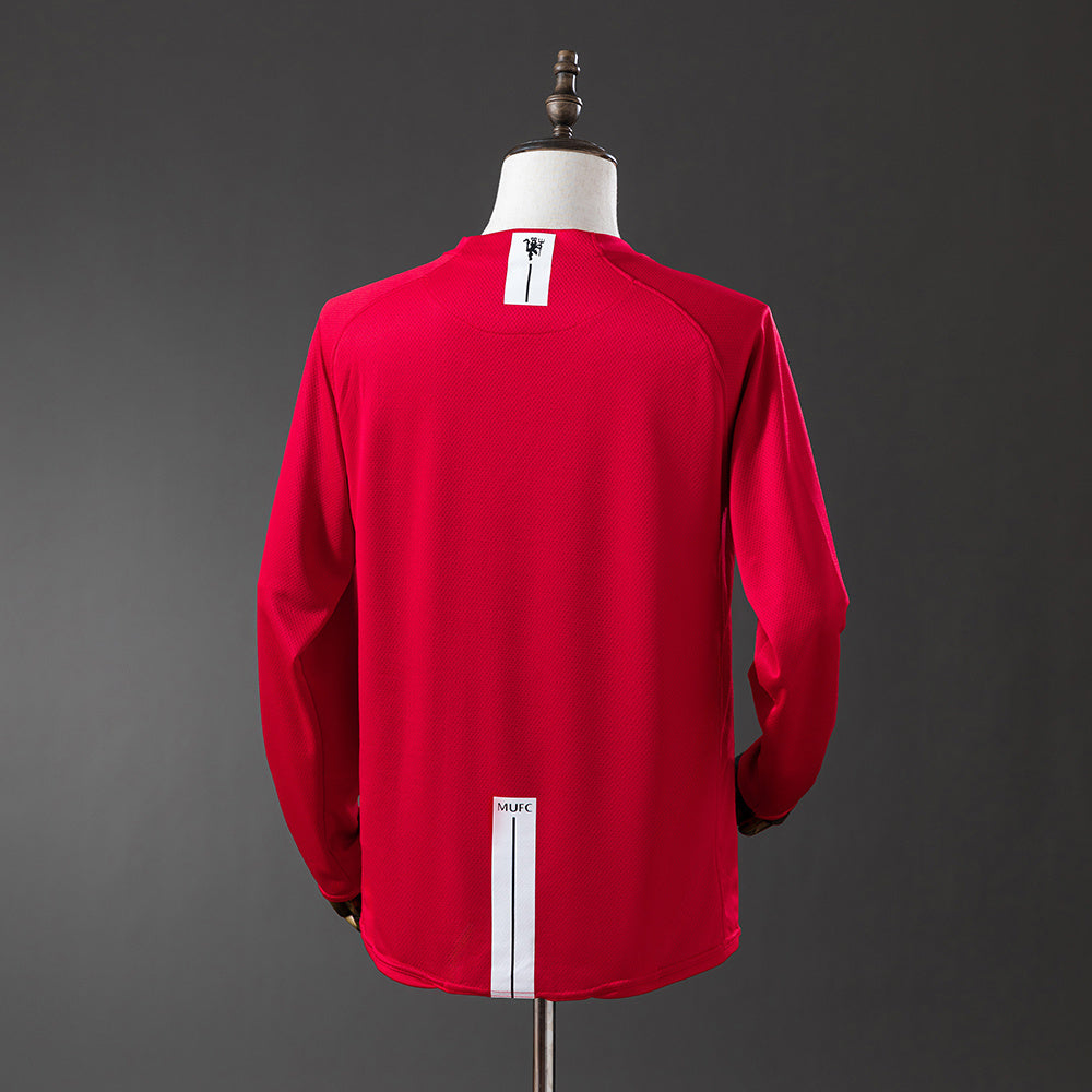 Manchester United Jersey 2007/08 Home Retro Football Kit Long Sleeve