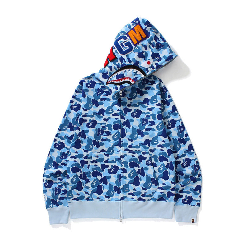 Bape Shark Head Classic Men's Sweatshirt Casual Loose Hooded Top Women's Jacket