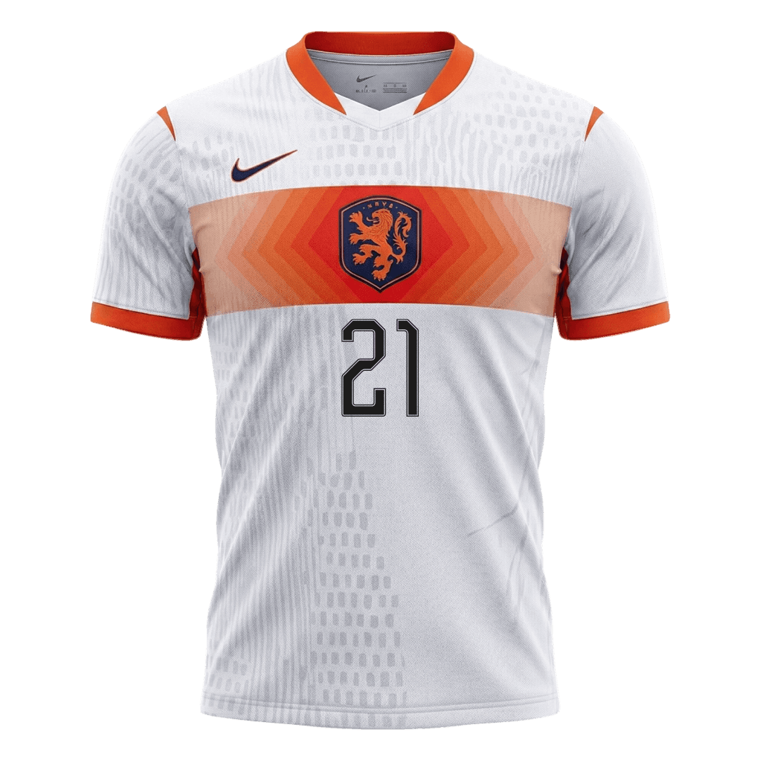 F.DE JONG #21 Mens Netherlands World Cup Away Jersey 2026 - Player Version (Slim Fit)