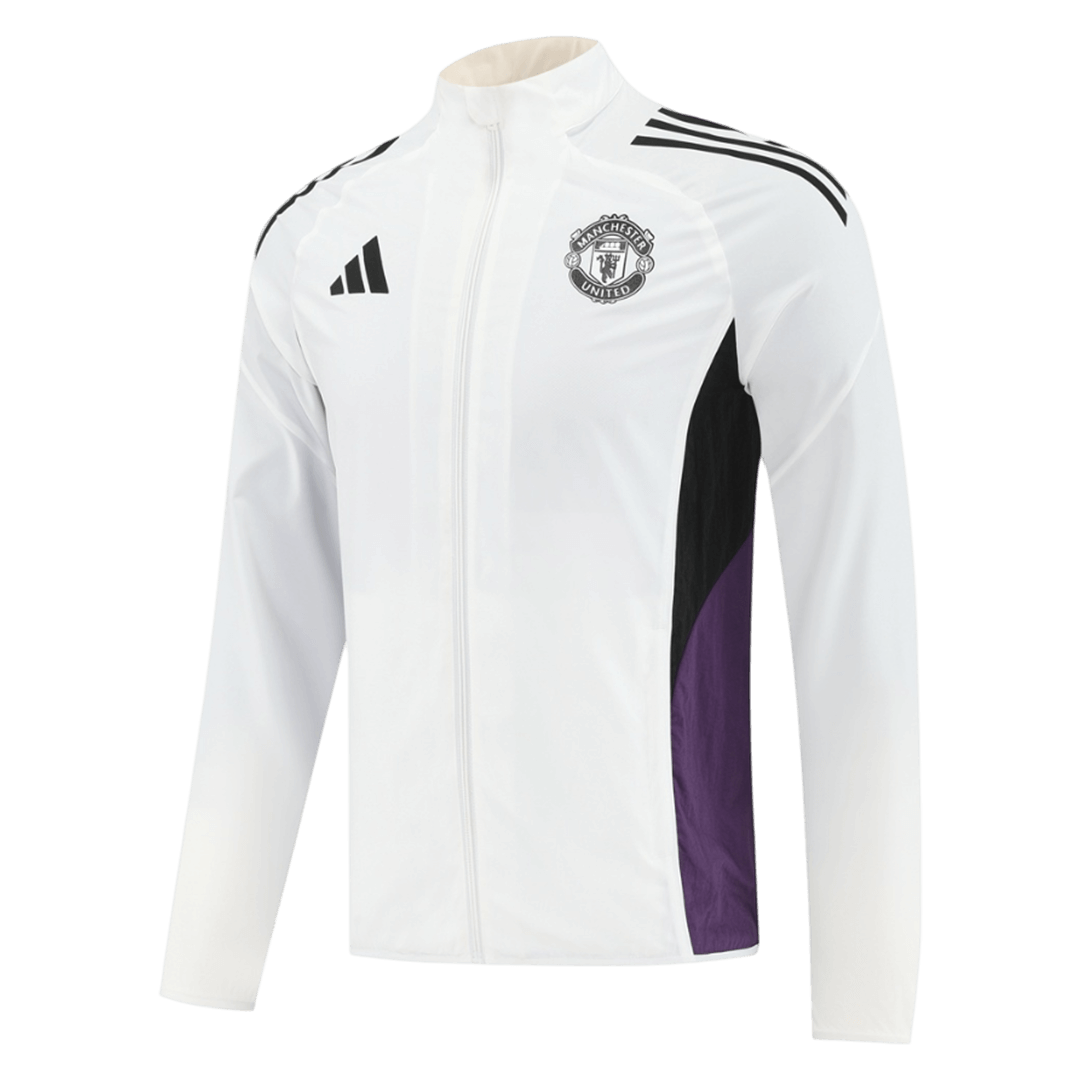 2025/26 Manchester United White Windbreaker Jacket