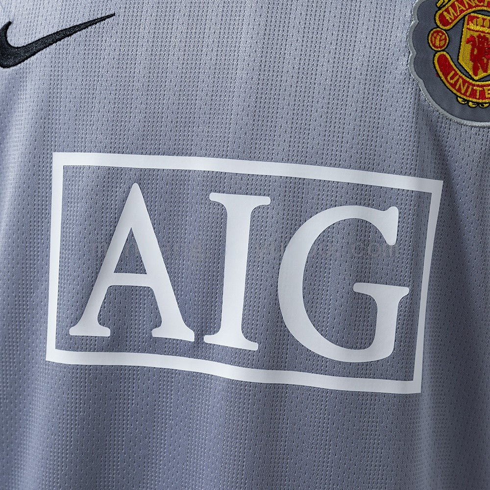 Manchester United Jersey 2007/08 Grey Goalkeepe Retro Kit Long Sleeve