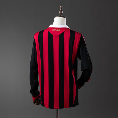 AC Milan Jersey 2013 2014 Retro Home Football Kit Long Sleeves